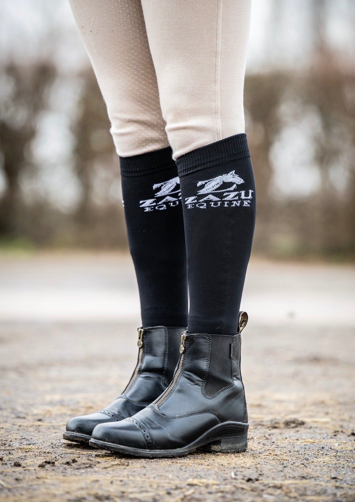 Zazu Equine Performance Riding Socks - Black