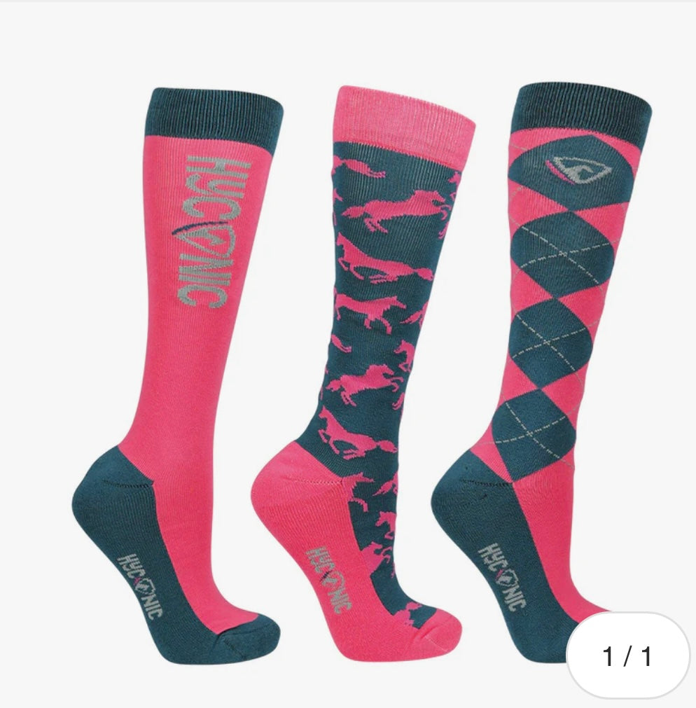 HyCONIC Pattern Socks by Hy Equestrian (Pack of 3)