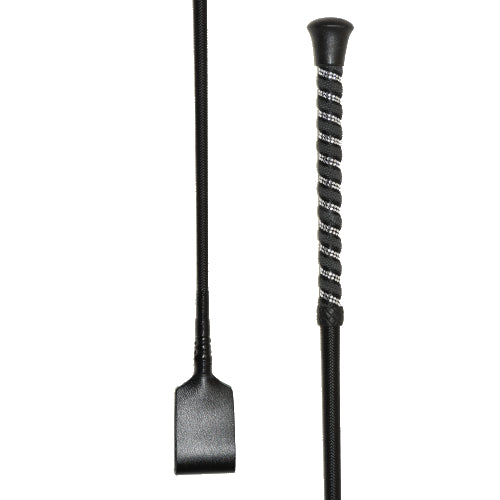 HUX County Riding Whip with Crystal Spiral Handle