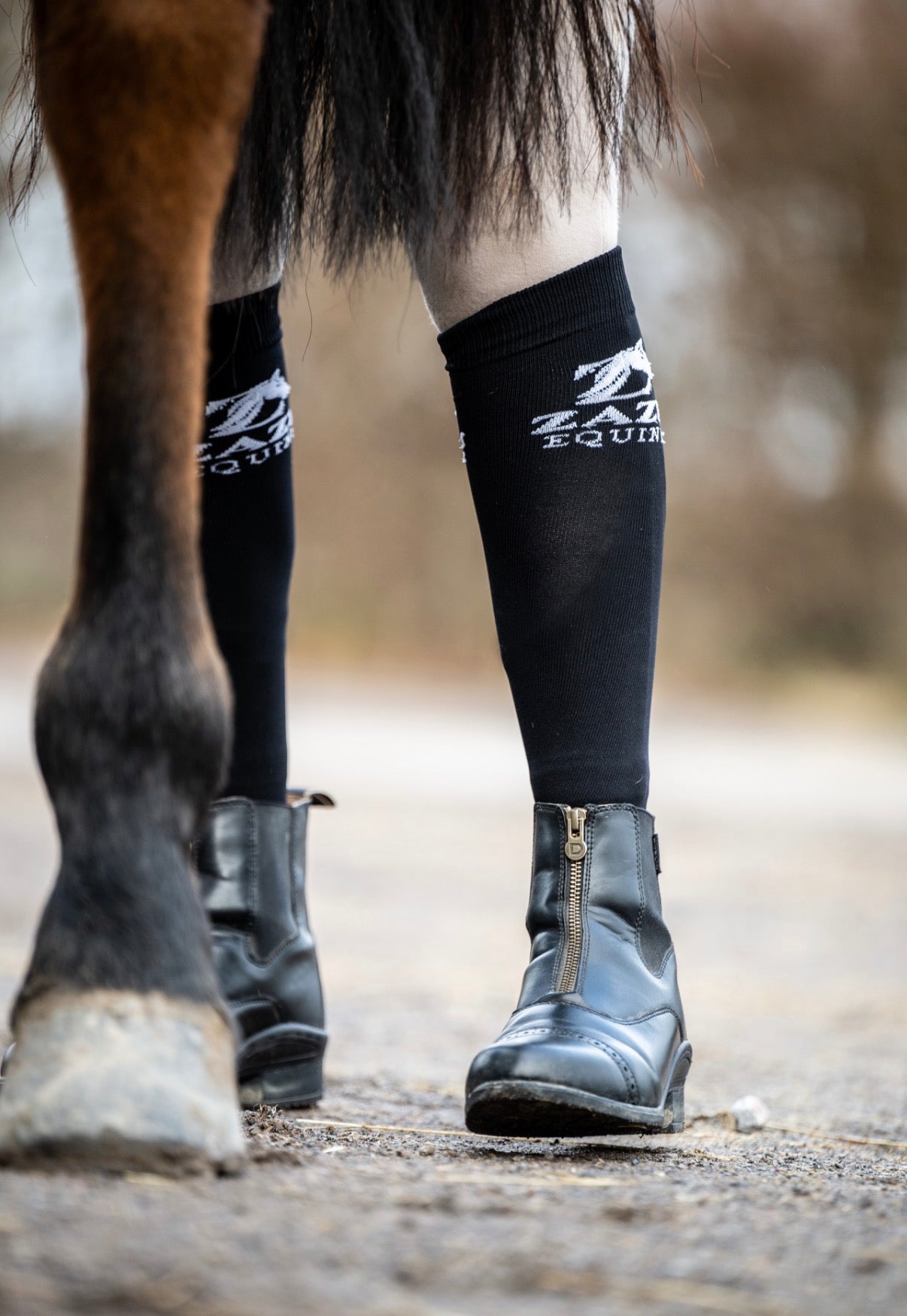 Zazu Equine Performance Riding Socks - Black