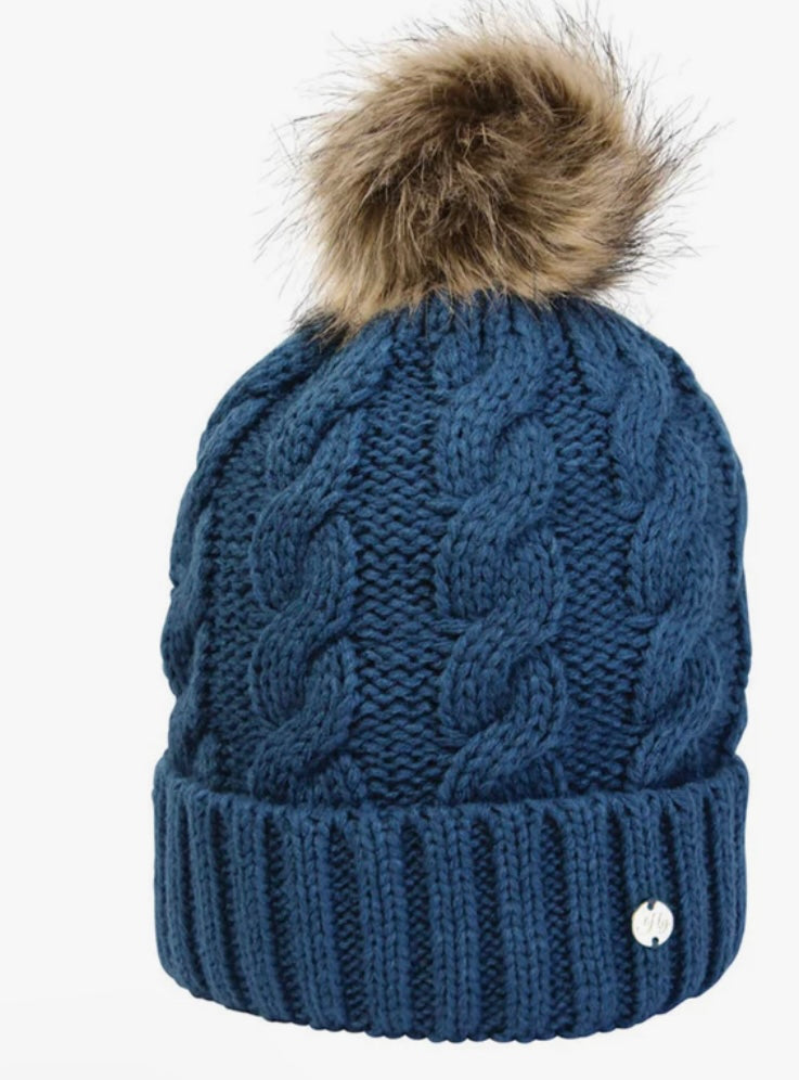 Hy Equestrian Melrose Cable Knit Bobble Hat