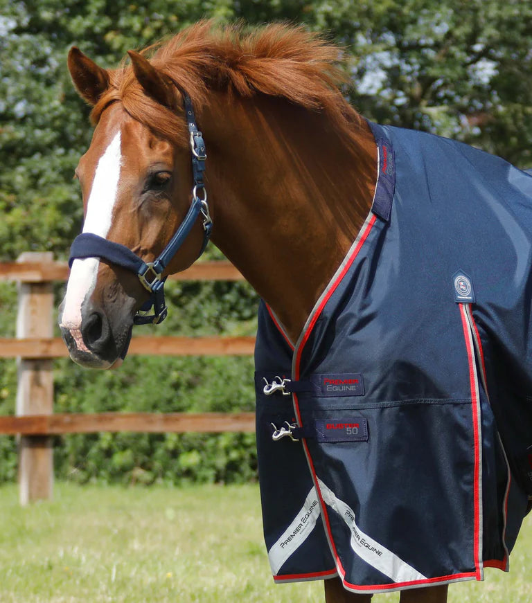 Premier Equine Buster 50g Turnout Rug with Snug-Fit Neck Cover Navy