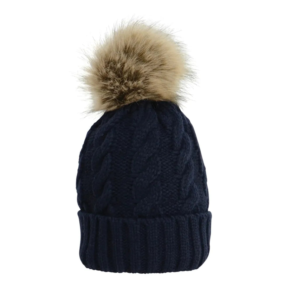 Hy Equestrian Melrose Cable Knit Bobble Hat