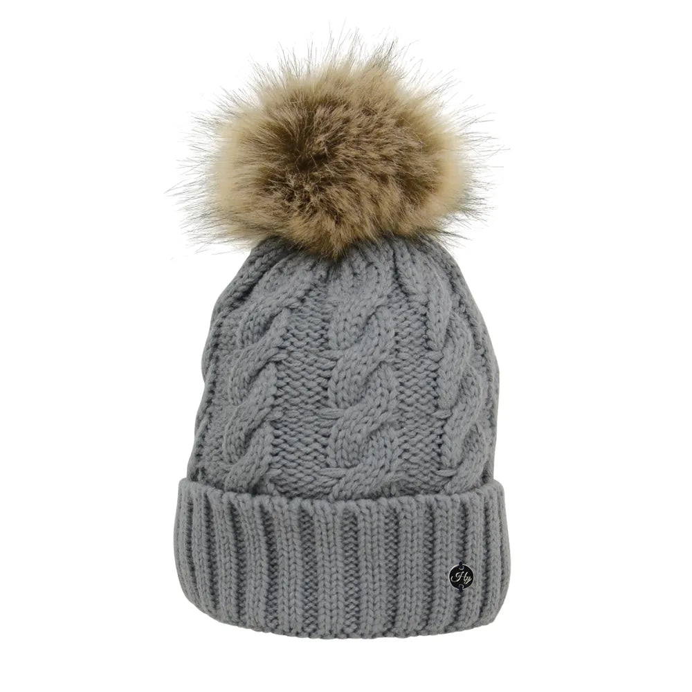 Hy Equestrian Melrose Cable Knit Bobble Hat