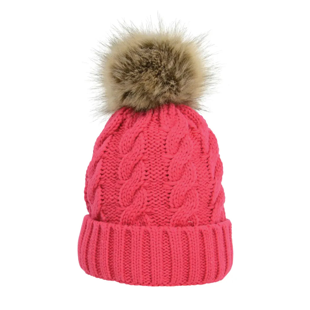 Hy Equestrian Melrose Cable Knit Bobble Hat