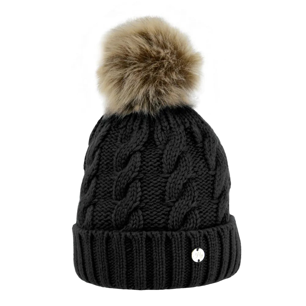 Hy Equestrian Melrose Cable Knit Bobble Hat