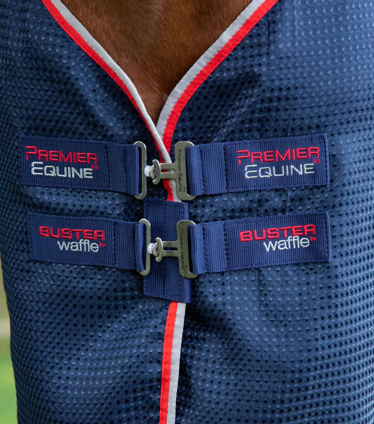 Premier Equine Buster Waffle Horse Cooler Rug Navy