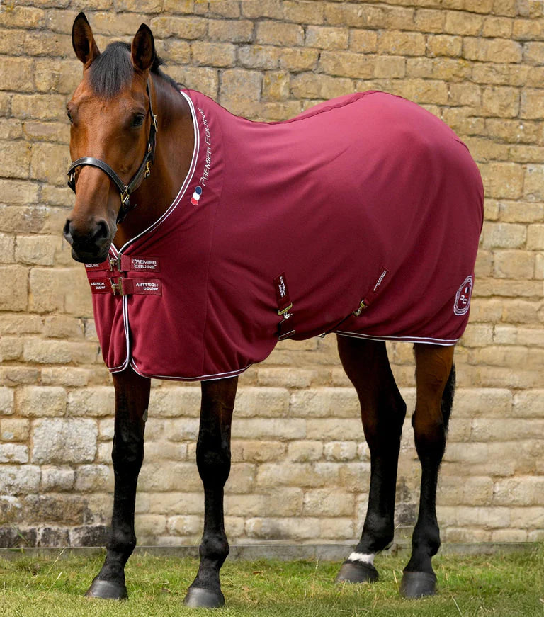 Premier Equine Airtech Horse Cooler Rug Burgundy