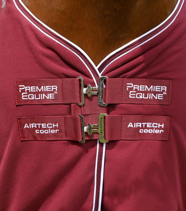 Premier Equine Airtech Horse Cooler Rug Burgundy