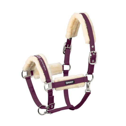 Eskadron faux fur headcollar - wine