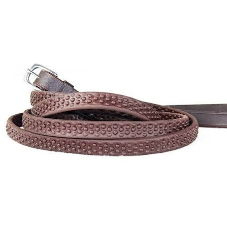 Gallop Flexi Rubber Reins - Brown